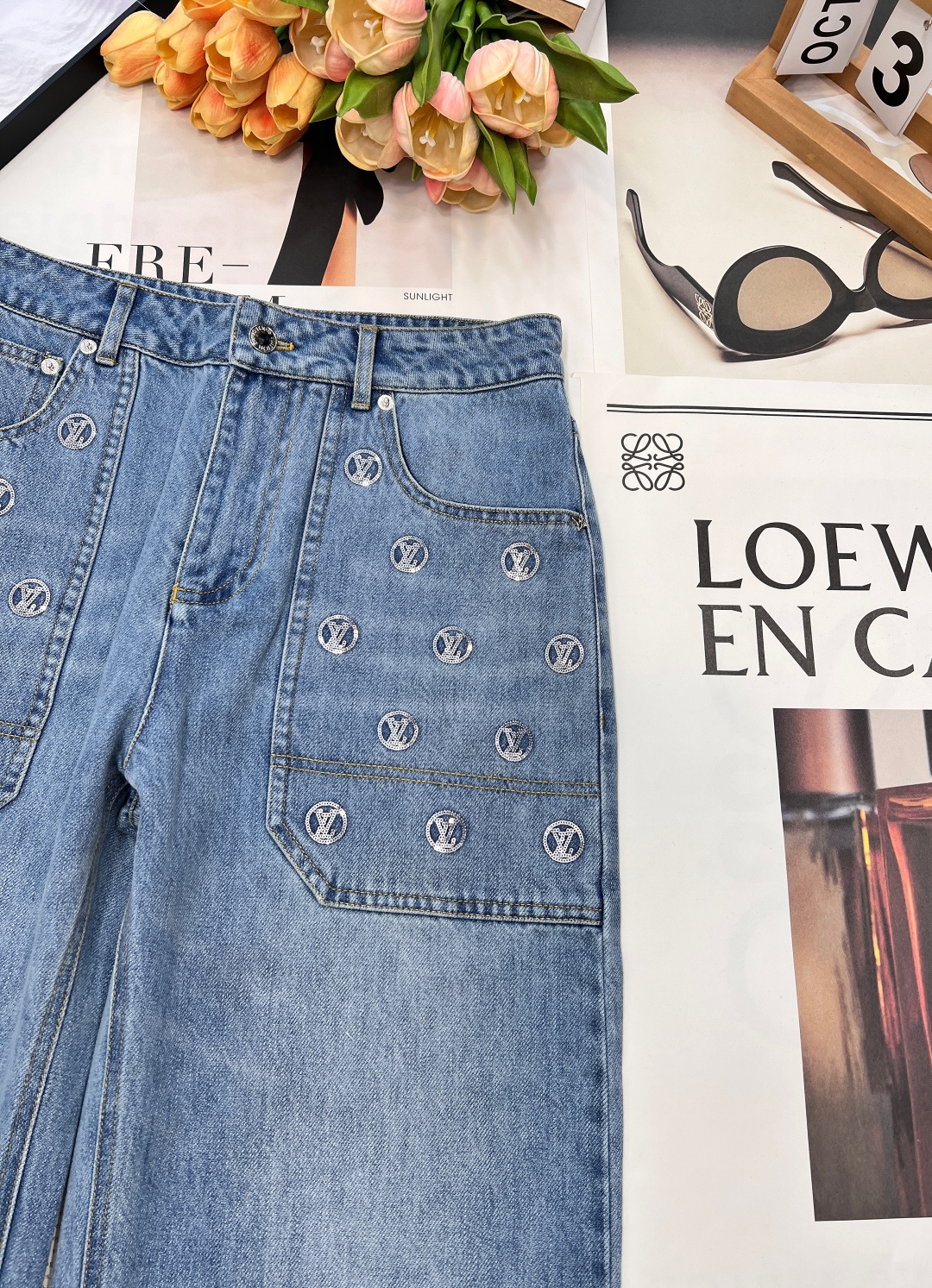 🆕Louis Vuitton 25SKI滑雪系列 银色亮片阔腿牛仔长裤丨⚠独家yb开发！高版出品！精选高