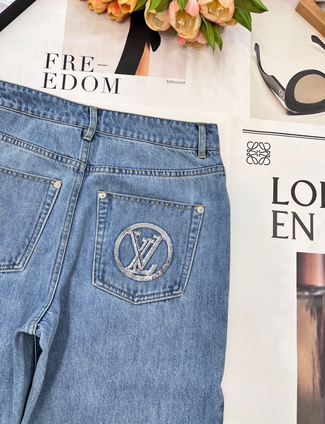 🆕Louis Vuitton 25SKI滑雪系列 银色亮片阔腿牛仔长裤丨⚠独家yb开发！高版出品！精选高