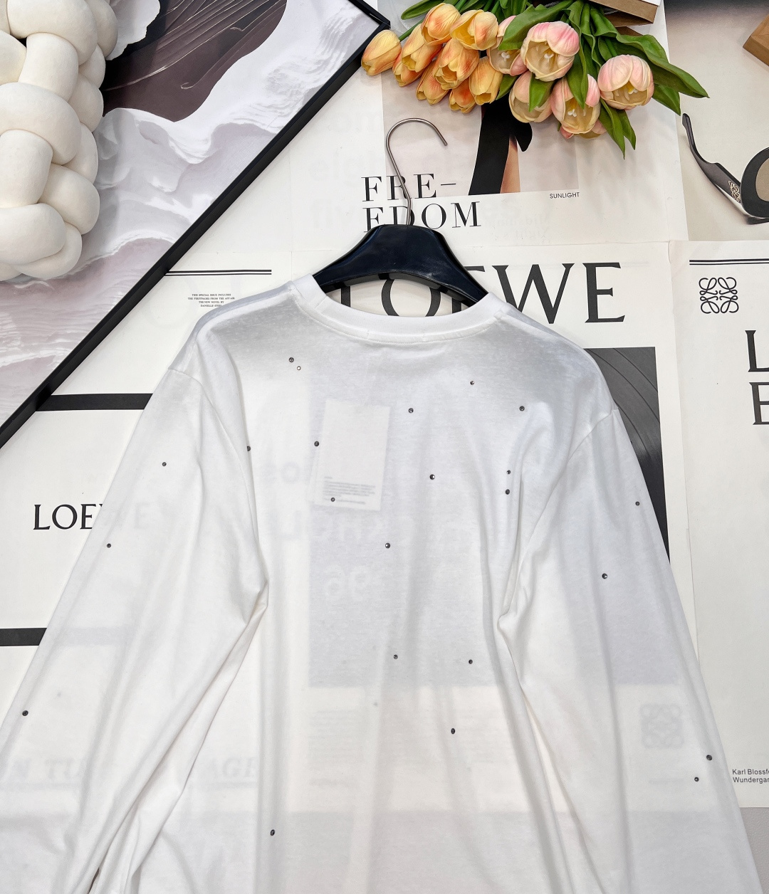 🆕 ACNE STUDIO 银标字母印花+满天星水钻长袖T恤银色字母印花是很有光泽很有质感的 满满的风格