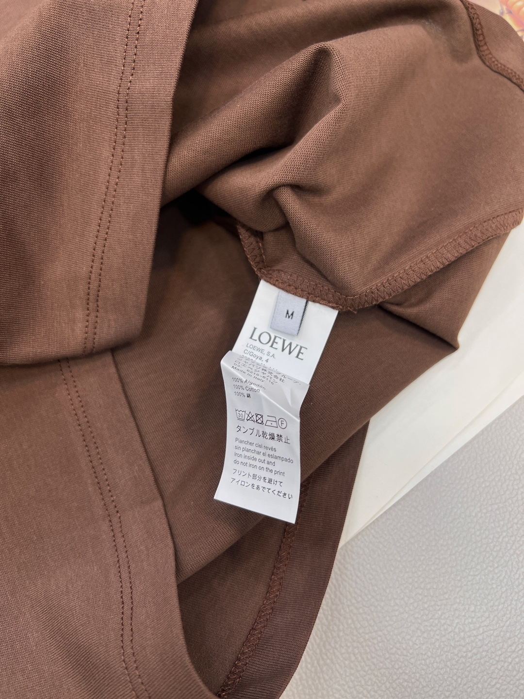 🆕Loewe2025新款插肩撞色徽标短袖T恤，定制YB斜纹全棉材质，柔软亲肤，舒适有型，修身短袖版型，领