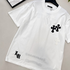 🆕Chromehearts2026SS新款拼皮刺绣十字架徽标短袖T恤,定制YB原生全棉材质,质感高级,舒 🆕Chromehearts2026SS新款拼皮刺绣十字架徽标短袖T恤,定制YB原生全棉材质,质感高级,舒