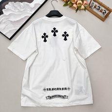 🆕Chromehearts2026SS新款拼皮刺绣十字架徽标短袖T恤,定制YB原生全棉材质,质感高级,舒 🆕Chromehearts2026SS新款拼皮刺绣十字架徽标短袖T恤,定制YB原生全棉材质,质感高级,舒