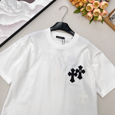 🆕Chromehearts2026SS新款拼皮刺绣十字架徽标短袖T恤,定制YB原生全棉材质,质感高级,舒 🆕Chromehearts2026SS新款拼皮刺绣十字架徽标短袖T恤,定制YB原生全棉材质,质感高级,舒