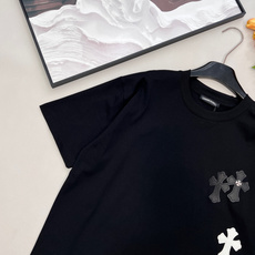 🆕Chromehearts2026SS新款拼皮刺绣十字架徽标短袖T恤,定制YB原生全棉材质,质感高级,舒 🆕Chromehearts2026SS新款拼皮刺绣十字架徽标短袖T恤,定制YB原生全棉材质,质感高级,舒
