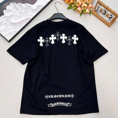🆕Chromehearts2026SS新款拼皮刺绣十字架徽标短袖T恤,定制YB原生全棉材质,质感高级,舒 🆕Chromehearts2026SS新款拼皮刺绣十字架徽标短袖T恤,定制YB原生全棉材质,质感高级,舒