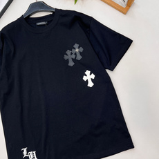 🆕Chromehearts2026SS新款拼皮刺绣十字架徽标短袖T恤,定制YB原生全棉材质,质感高级,舒 🆕Chromehearts2026SS新款拼皮刺绣十字架徽标短袖T恤,定制YB原生全棉材质,质感高级,舒