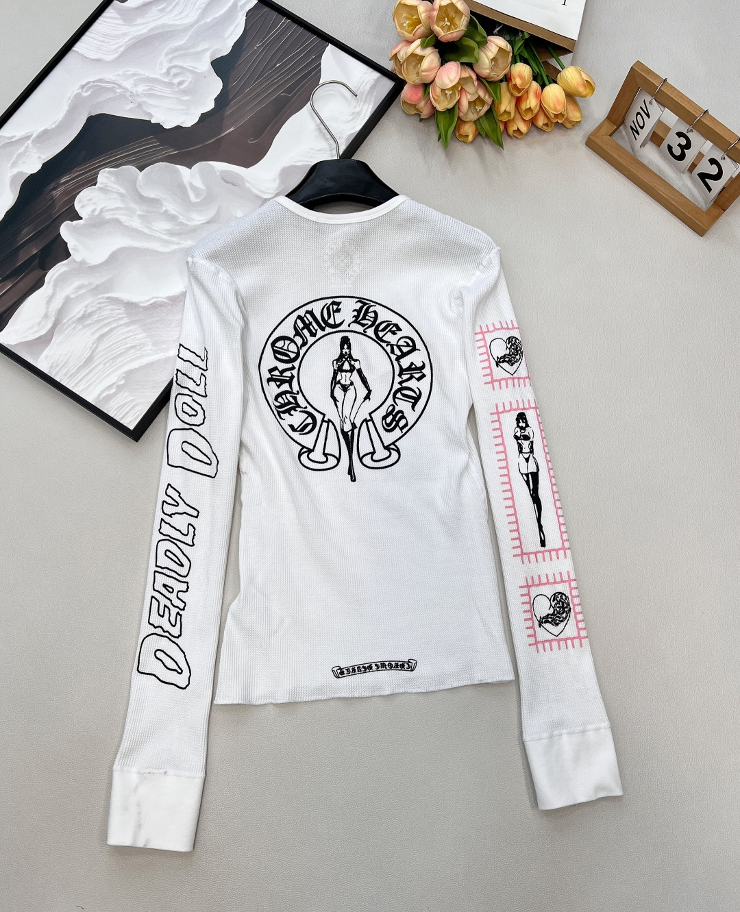 🆕 CHROME HEARTS 克罗心马蹄梵文正肩袖长袖T恤，超级百搭超级耐看，无论单穿或做内搭都很赞，