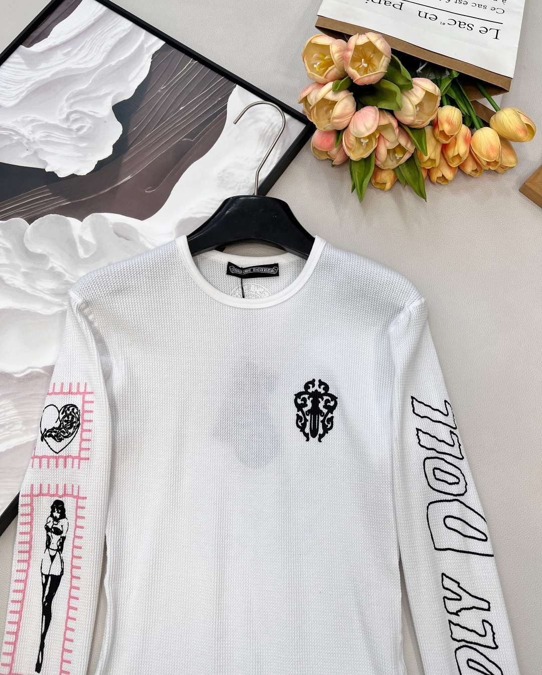 🆕 CHROME HEARTS 克罗心马蹄梵文正肩袖长袖T恤，超级百搭超级耐看，无论单穿或做内搭都很赞，