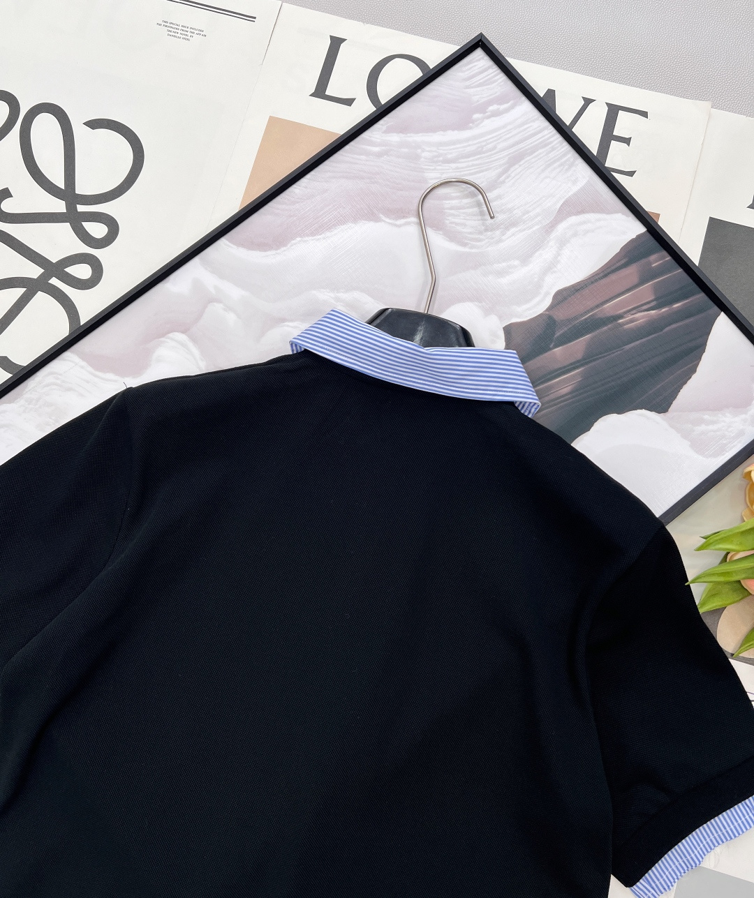 🆕 MIUMIU 细条纹拼接翻领假两件短袖polo衫💃miu里miu气的学院风系列 👩‍🎓学院风Polo