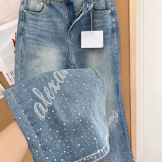 🆕Alexander Wang 26春夏新款 AW配标裤脚烫钻高腰直筒牛仔裤以精湛工艺,诠释高街摩登美学 🆕Alexander Wang 26春夏新款 AW配标裤脚烫钻高腰直筒牛仔裤以精湛工艺,诠释高街摩登美学