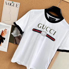 🆕GUCCI新款经典字母腰带印花拼色短袖T恤。- 经典标识:正面烫金GUCCI字母+红绿织带+双G互扣L 🆕GUCCI新款经典字母腰带印花拼色短袖T恤。- 经典标识:正面烫金GUCCI字母+红绿织带+双G互扣L