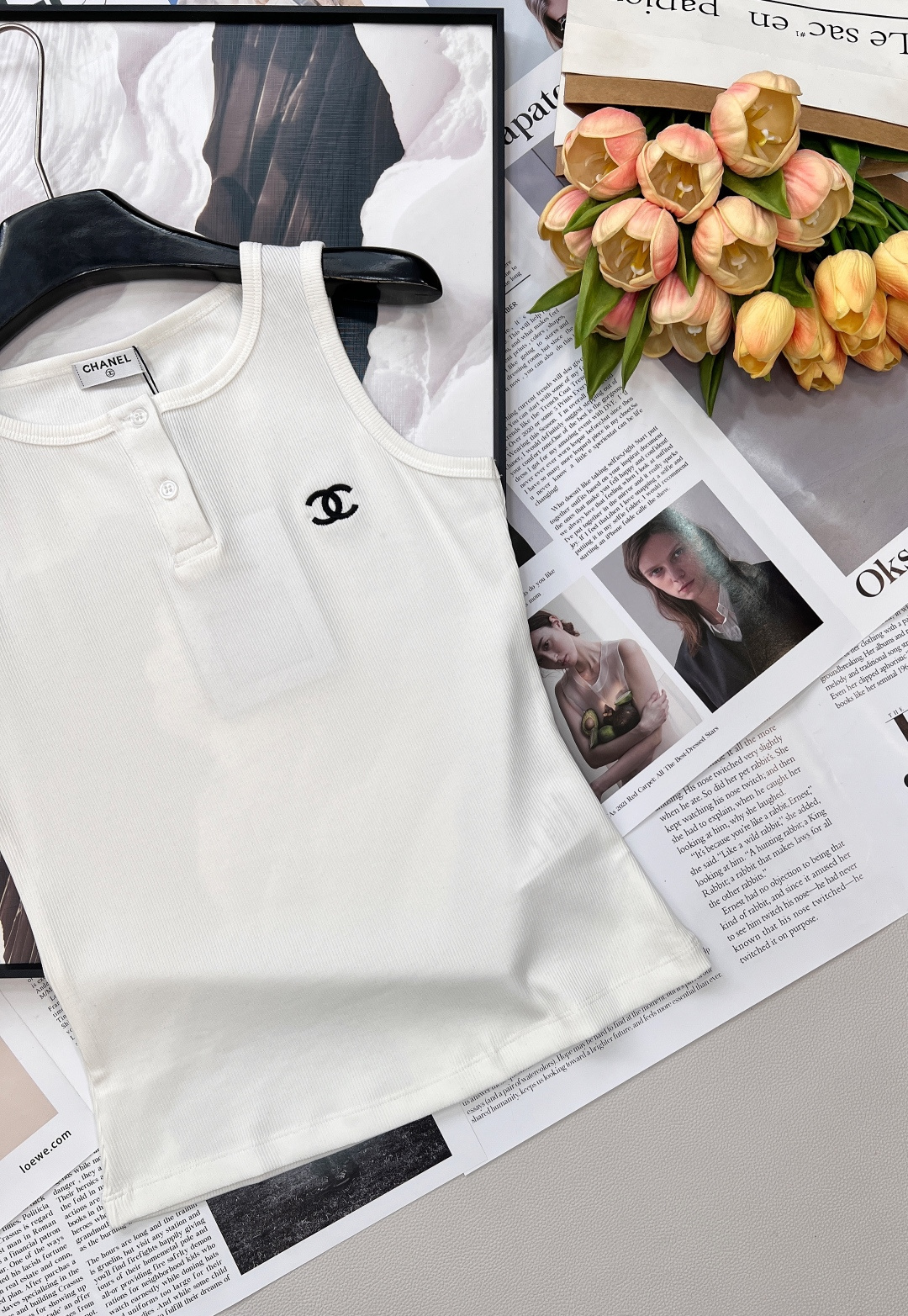 🆕CHANEL26SS春夏新款CHANEL古风字母刺绣背心，闭眼入！定制古风字母刺绣，针脚细密均匀、立体
