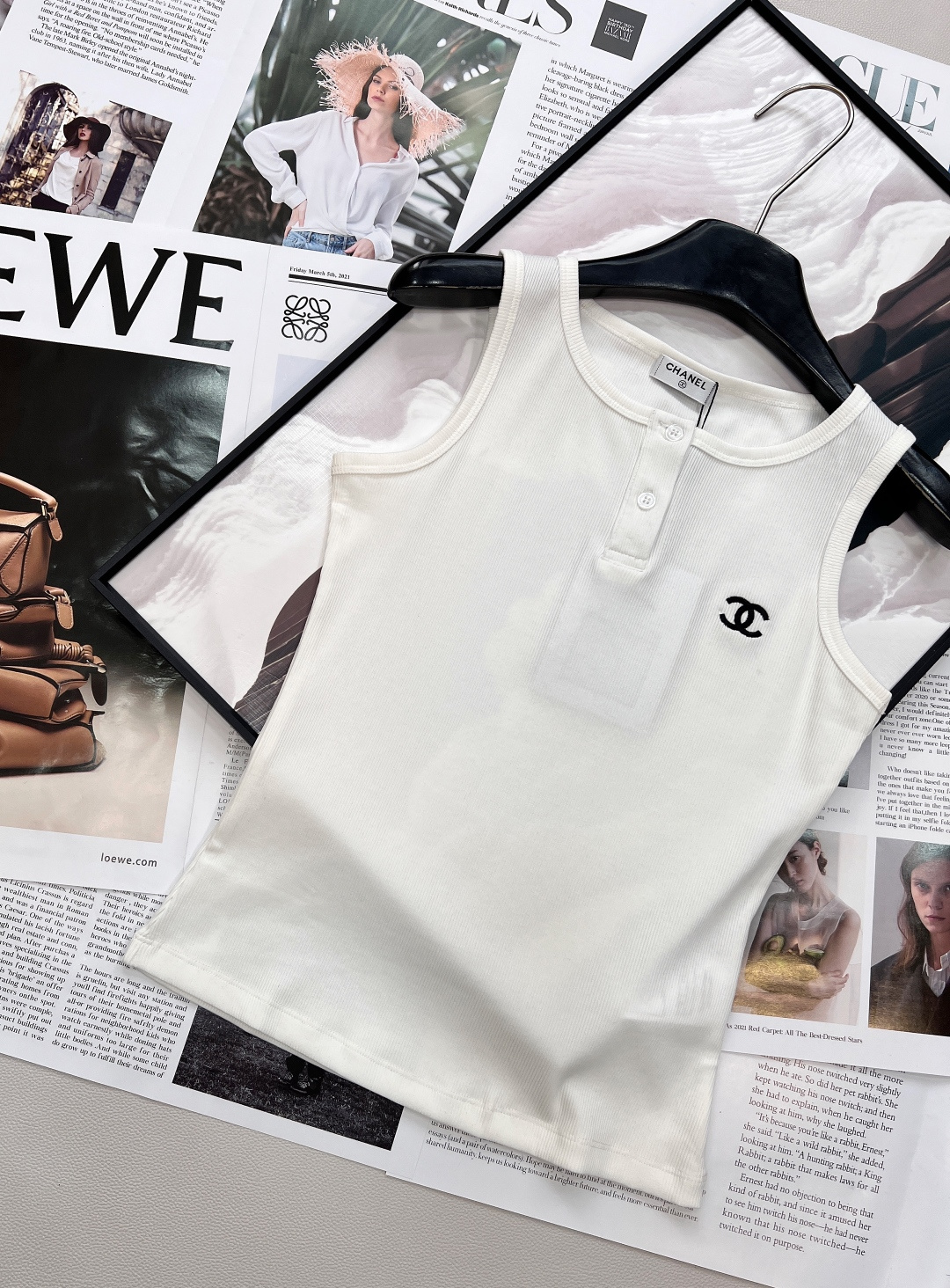 🆕CHANEL26SS春夏新款CHANEL古风字母刺绣背心，闭眼入！定制古风字母刺绣，针脚细密均匀、立体