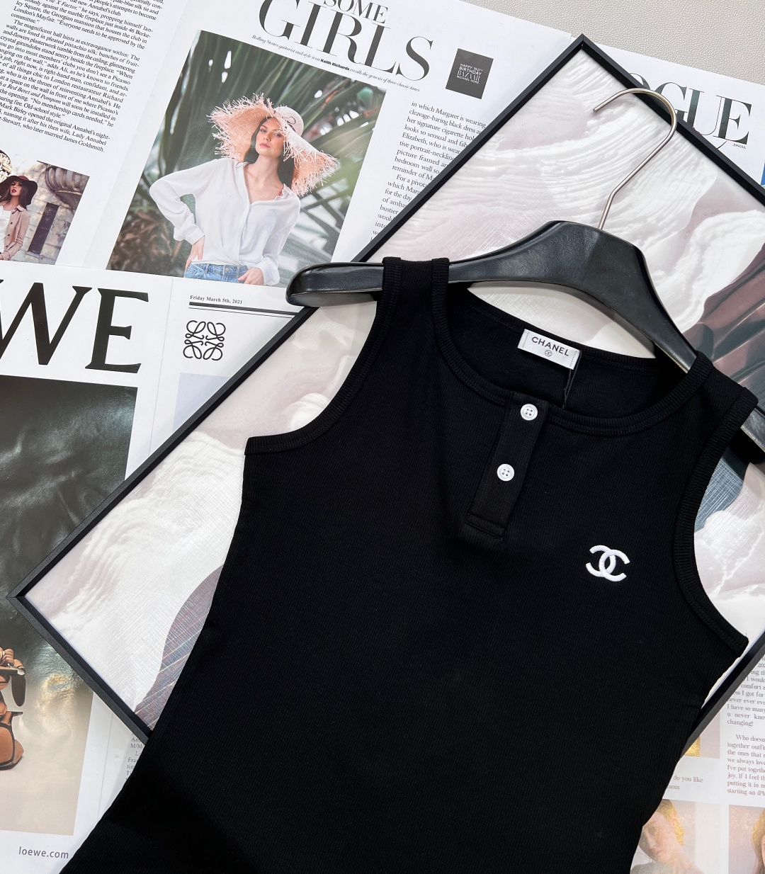 🆕CHANEL26SS春夏新款CHANEL古风字母刺绣背心，闭眼入！定制古风字母刺绣，针脚细密均匀、立体