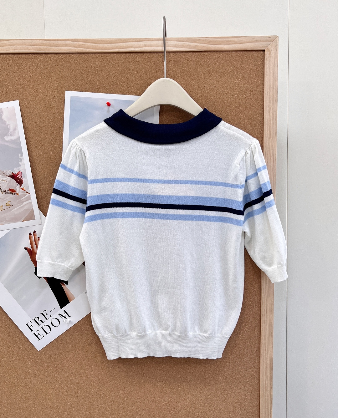 🆕MIU MIU26早春Miu系学院风娃娃领针织短袖 减龄拼色娃娃领，复古学院氛围拉满，温柔又俏皮胸前撞