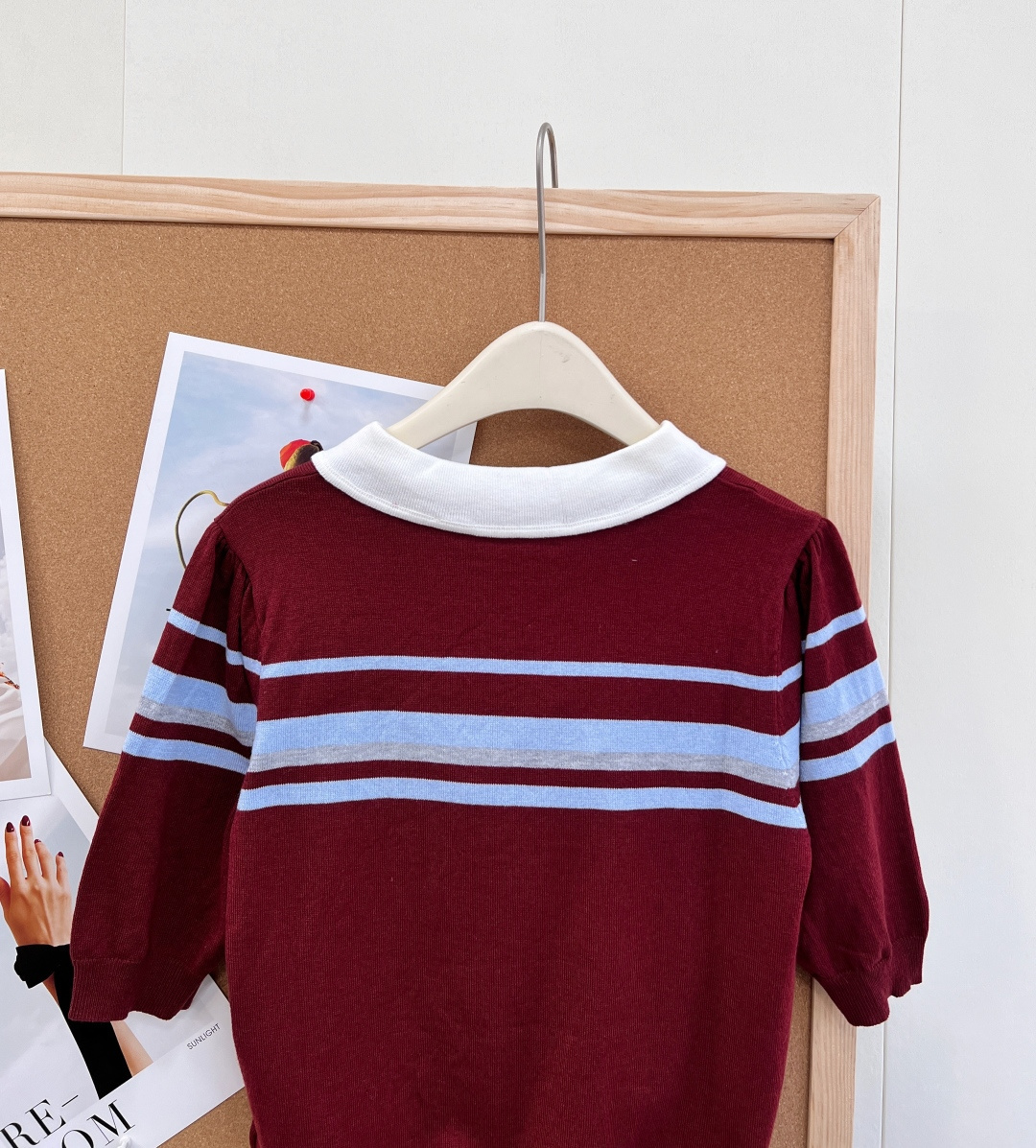 🆕MIU MIU26早春Miu系学院风娃娃领针织短袖 减龄拼色娃娃领，复古学院氛围拉满，温柔又俏皮胸前撞