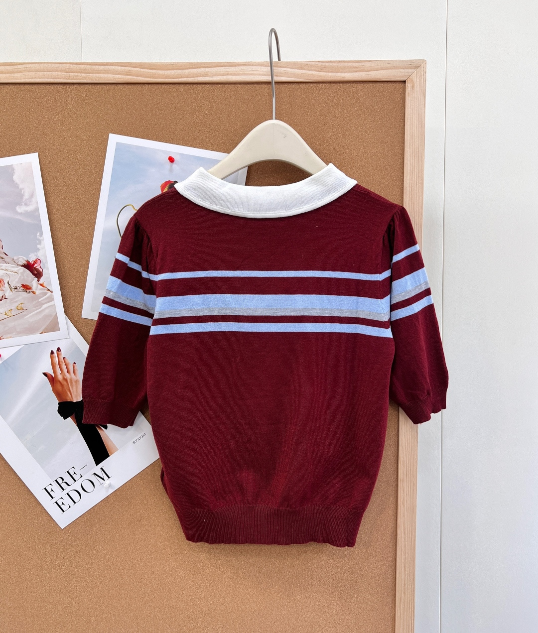 🆕MIU MIU26早春Miu系学院风娃娃领针织短袖 减龄拼色娃娃领，复古学院氛围拉满，温柔又俏皮胸前撞