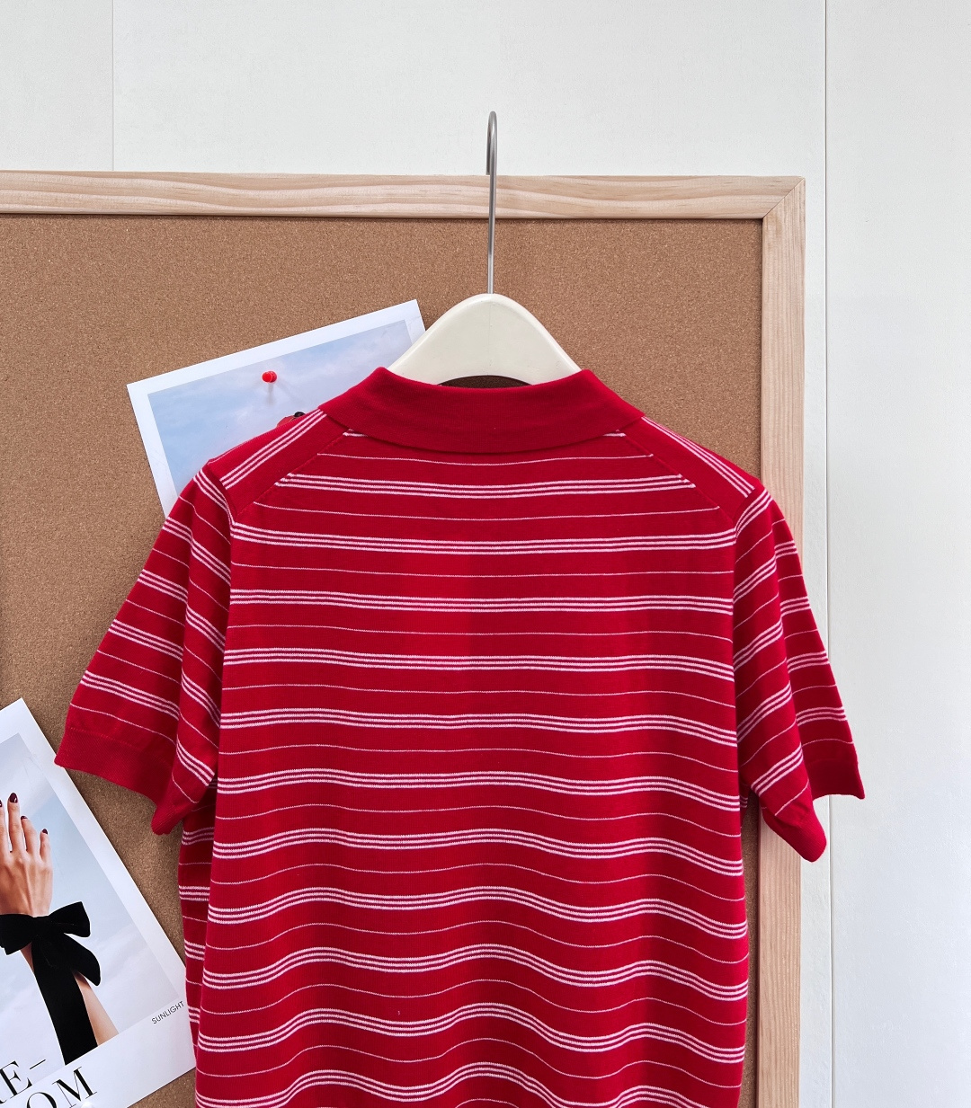 🆕 MIU MIU 字母焦糖色🤎条纹P薄款Polo针织衫短袖细羊毛面料 超级轻薄 夏天穿完全不会热！！信