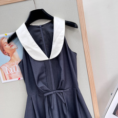 🆕JORYA新款🎀 学院风撞色娃娃领无袖连衣裙,温柔减龄千金感,百搭显瘦永不过时✨✨-复古奶白撞色大翻领 🆕JORYA新款🎀 学院风撞色娃娃领无袖连衣裙,温柔减龄千金感,百搭显瘦永不过时✨✨-复古奶白撞色大翻领