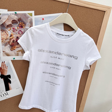 🆕ALEXANDERWANG 大王字母烫钻修身短袖T恤胸前四排字母烫钻,blingbling自带星光滤镜 🆕ALEXANDERWANG 大王字母烫钻修身短袖T恤胸前四排字母烫钻,blingbling自带星光滤镜
