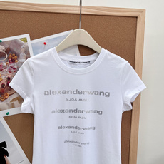 🆕ALEXANDERWANG 大王字母烫钻修身短袖T恤胸前四排字母烫钻,blingbling自带星光滤镜 🆕ALEXANDERWANG 大王字母烫钻修身短袖T恤胸前四排字母烫钻,blingbling自带星光滤镜