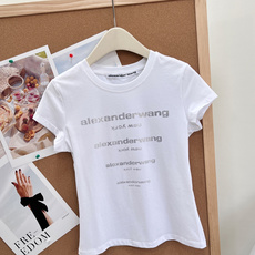 🆕ALEXANDERWANG 大王字母烫钻修身短袖T恤胸前四排字母烫钻,blingbling自带星光滤镜 🆕ALEXANDERWANG 大王字母烫钻修身短袖T恤胸前四排字母烫钻,blingbling自带星光滤镜