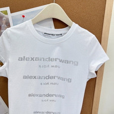 🆕ALEXANDERWANG 大王字母烫钻修身短袖T恤胸前四排字母烫钻,blingbling自带星光滤镜 🆕ALEXANDERWANG 大王字母烫钻修身短袖T恤胸前四排字母烫钻,blingbling自带星光滤镜