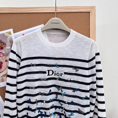🆕DIOR新款蝴蝶结刺绣条纹套头长袖(亚麻版)|法式松弛感天花板,条纹间距到刺绣细节都精准还原,完美复刻 🆕DIOR新款蝴蝶结刺绣条纹套头长袖(亚麻版)|法式松弛感天花板,条纹间距到刺绣细节都精准还原,完美复刻