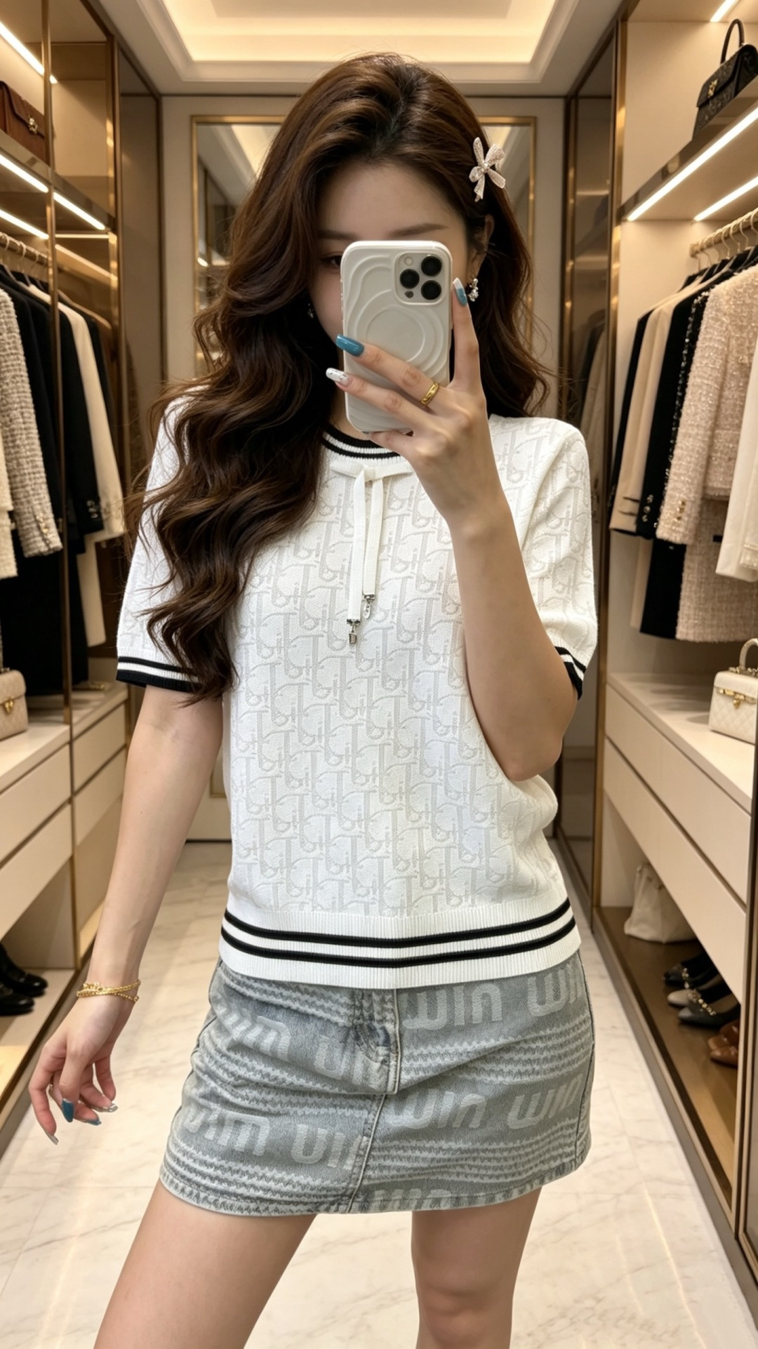 🆕Dior26春夏新品老花提花蝴蝶结针织短袖✨本季优雅氛围感担当，把品牌经典美学与少女精致感完美融合，轻