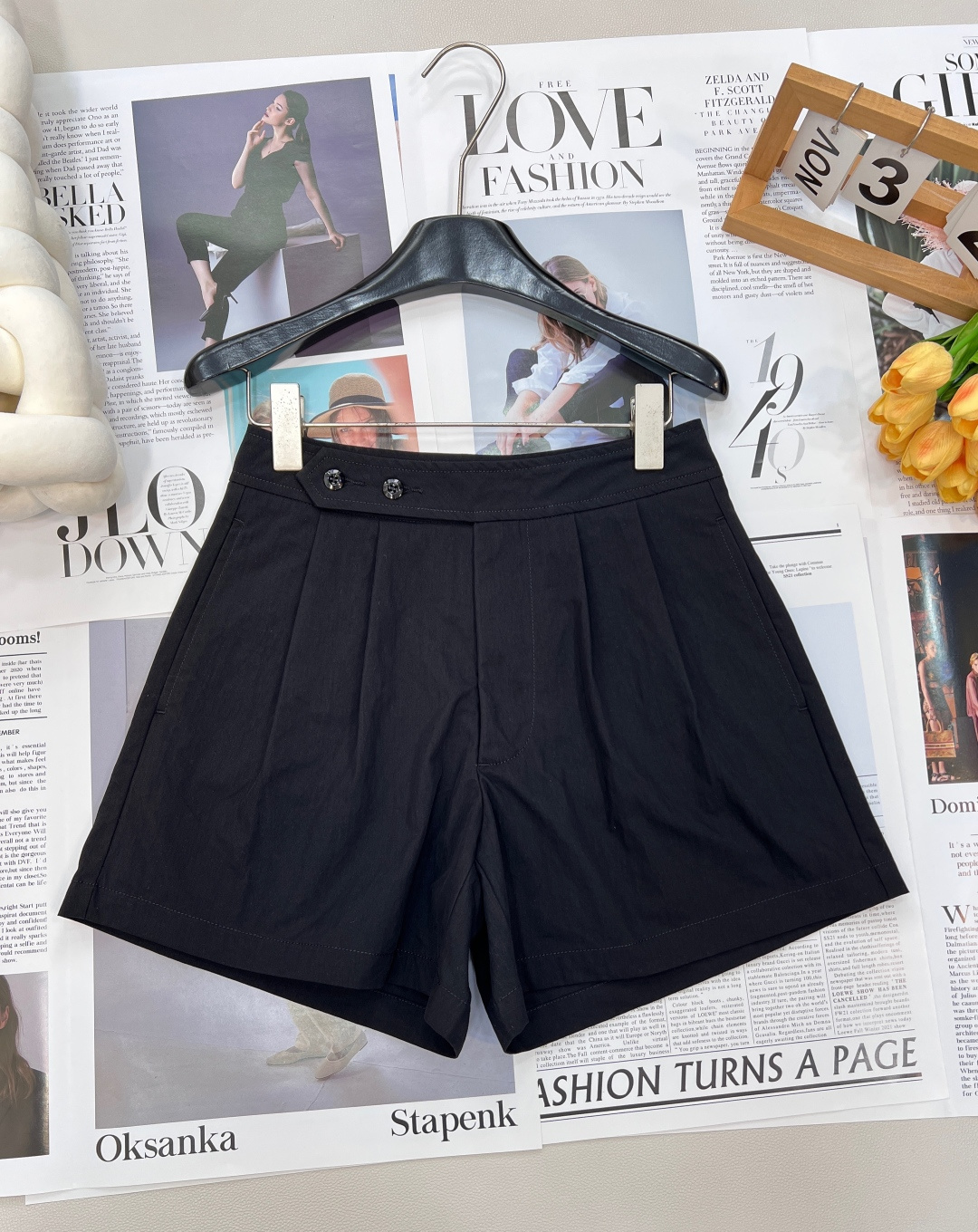 🆕Ralph Lauren褶裥高腰西装休闲短裤，经典美式老钱风单品，黑白双色常备，原版斜纹棉料精工复刻，