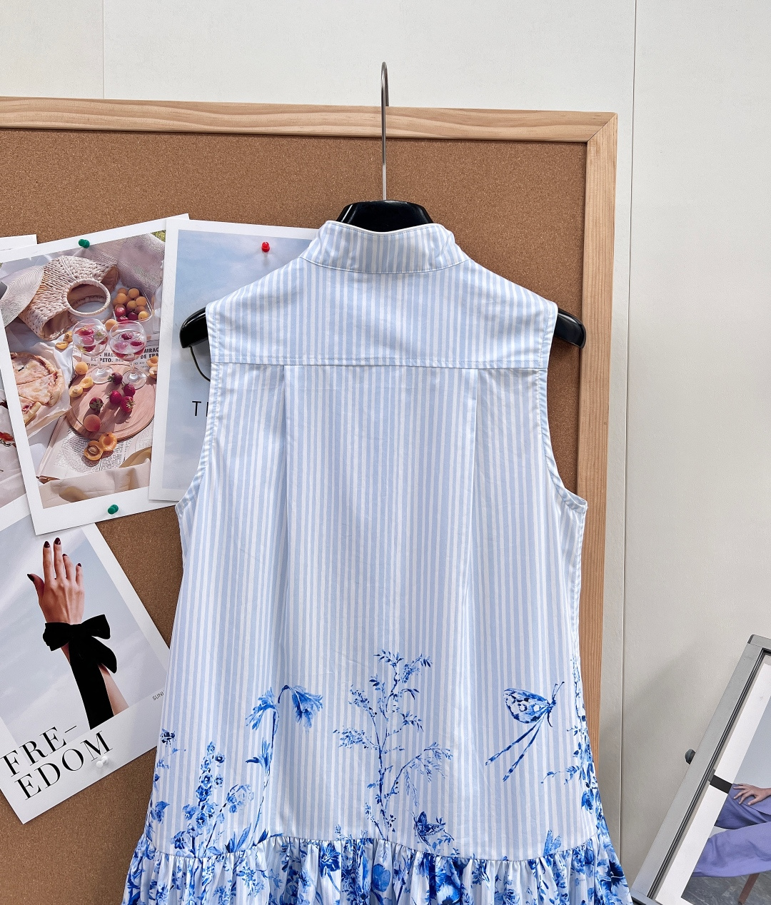🆕💙Dior 26春夏水墨印花无袖连衣裙，把法式花园穿在身上，清冷松弛感直接拉满立领无袖衬衫版型，清爽利