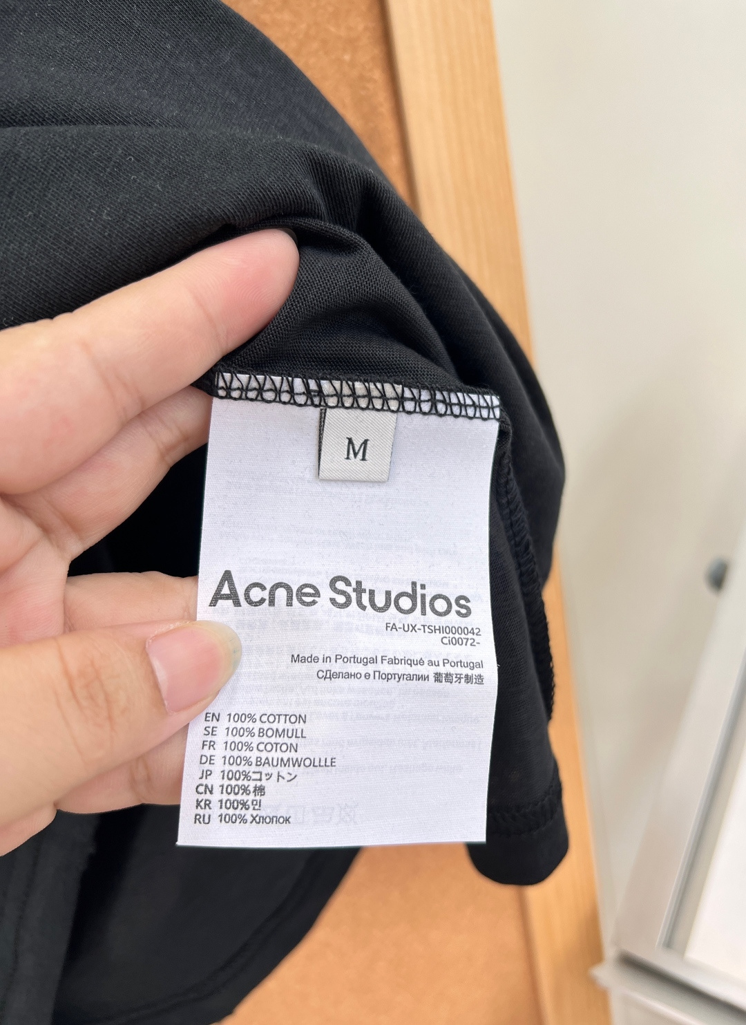 🆕Acne Studios 新款1996复古磨边修身短T，黑白经典双色，北欧极简风天花板基础短袖，细节直
