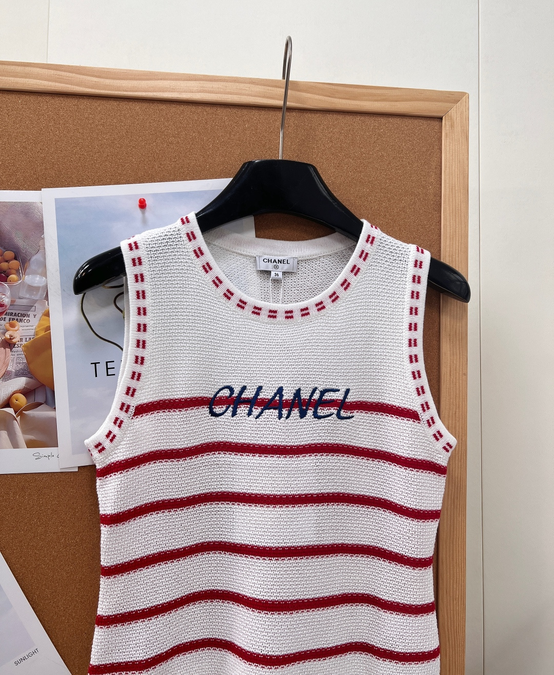 🆕CHANEL2026春夏撞色条纹针织背心，透气棉质混纺针织，春夏穿着刚需 采用定制棉质混纺镂空针织纱线