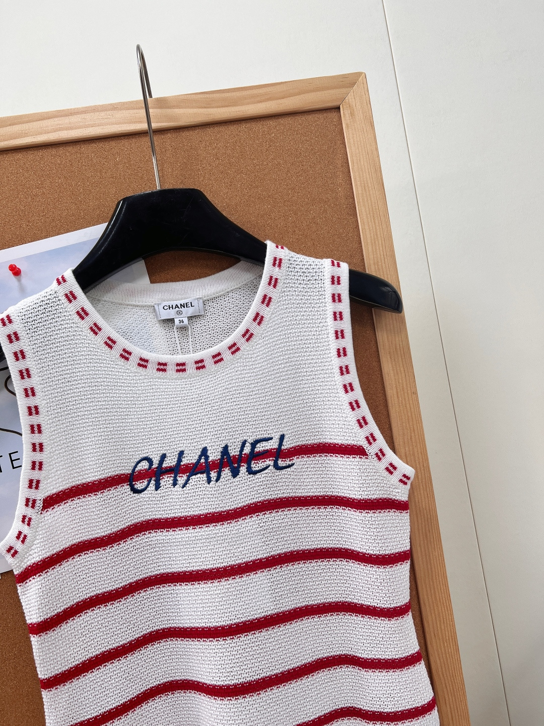 🆕CHANEL2026春夏撞色条纹针织背心，透气棉质混纺针织，春夏穿着刚需 采用定制棉质混纺镂空针织纱线