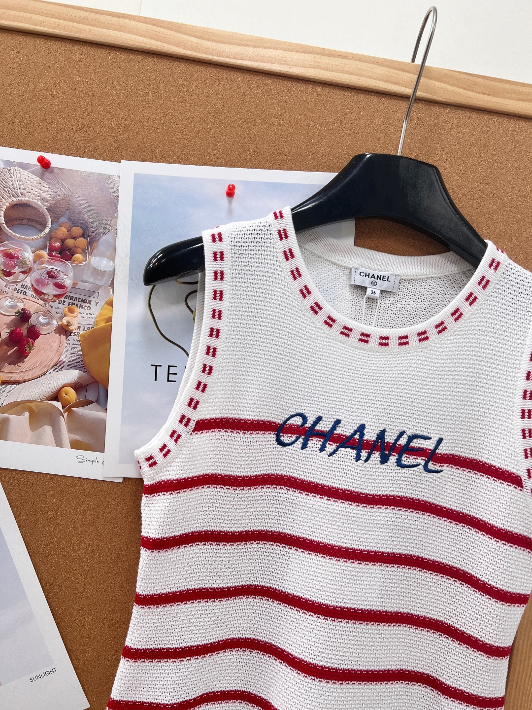 🆕CHANEL2026春夏撞色条纹针织背心，透气棉质混纺针织，春夏穿着刚需 采用定制棉质混纺镂空针织纱线