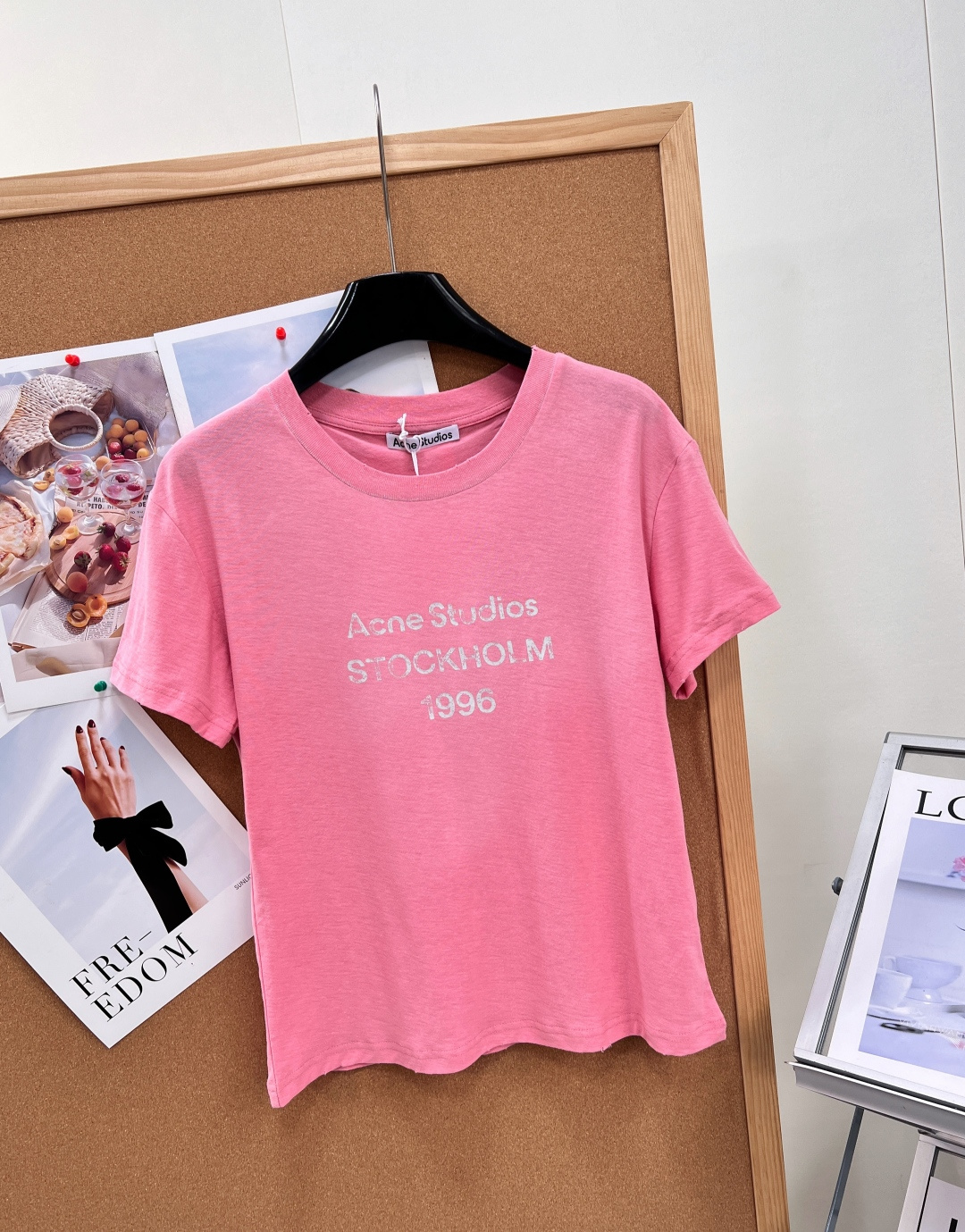 🆕ACNE STUDIO 复古做旧水洗新配色1996长袖T恤 女版T恤 宽松T恤 ｜北欧极简的松弛感 软fufu蜜桃粉太