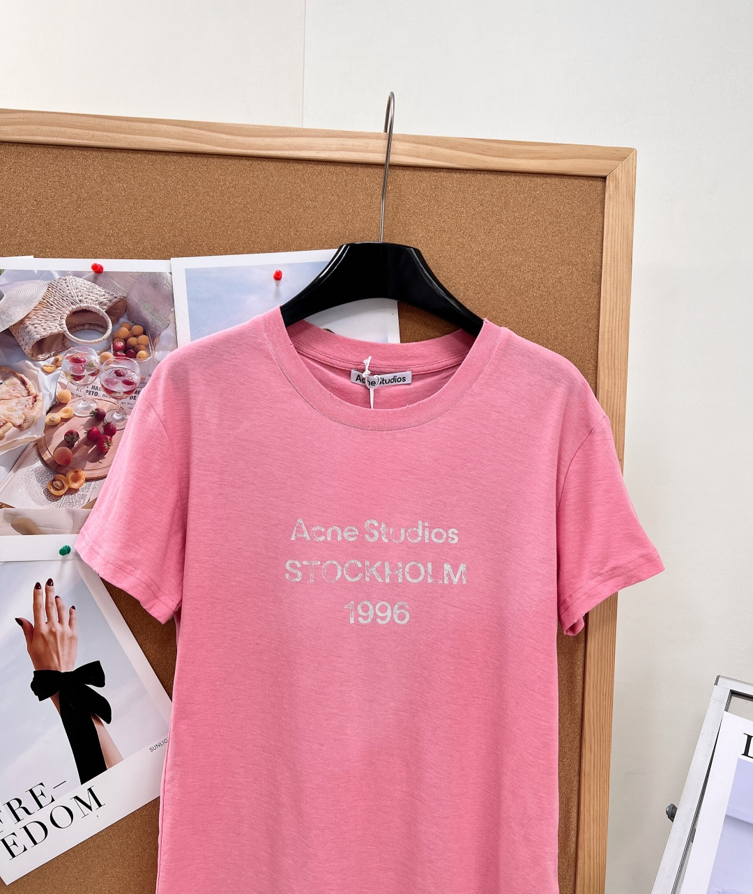 🆕ACNE STUDIO 复古做旧水洗新配色1996长袖T恤 女版T恤 宽松T恤 ｜北欧极简的松弛感 软fufu蜜桃粉太