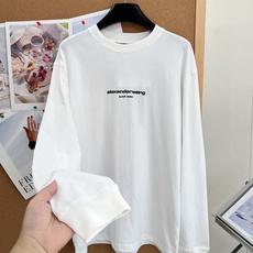 🆕Alexander wang水洗做旧字母徽标简约长袖T恤,男女同款!!!宽松休闲,随性洒脱,将设计展现不羁的生活,胸前 🆕Alexander wang水洗做旧字母徽标简约长袖T恤,男女同款!!!宽松休闲,随性洒脱,将设计展现不羁的生活,胸前