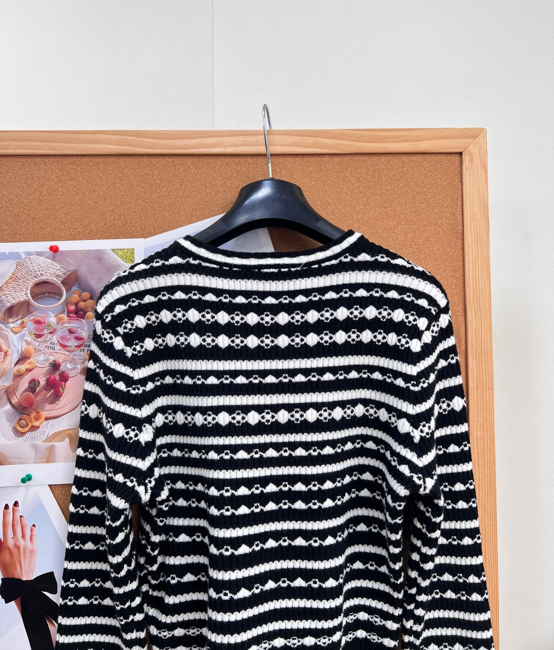 louis vuitton pearl striped knit cardigan