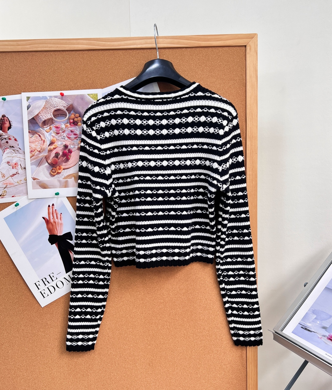 louis vuitton pearl striped knit cardigan