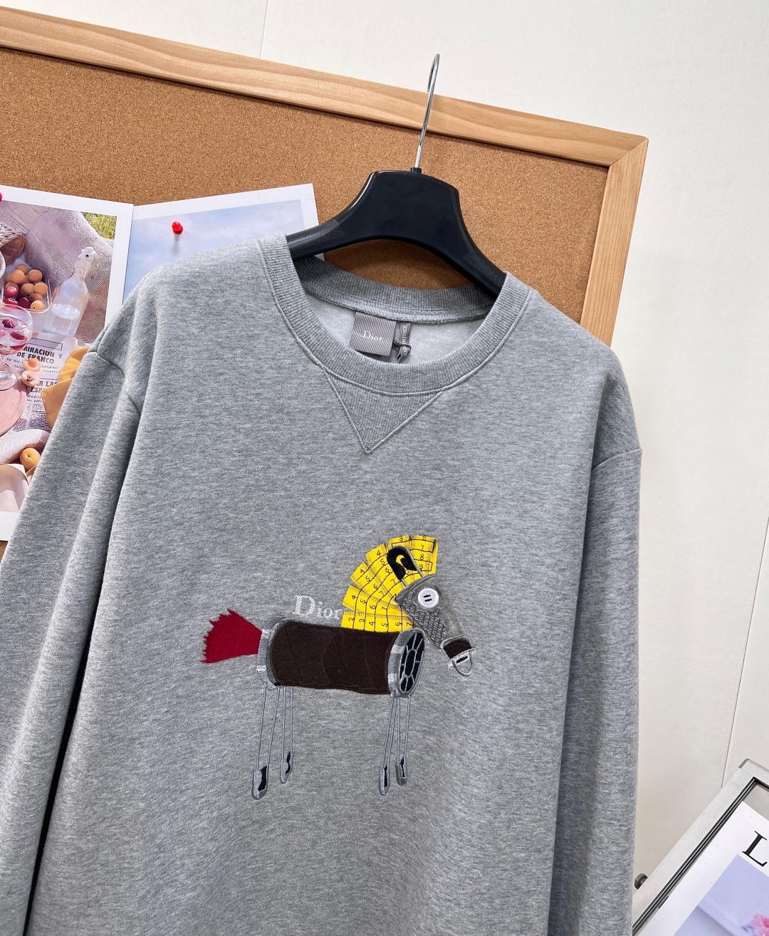 dior horse embroidered sweatshirt