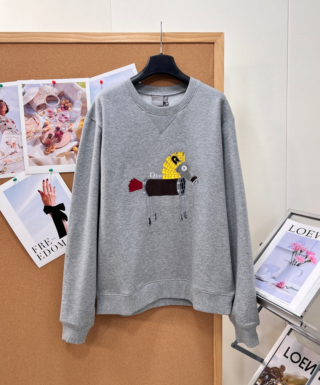 dior horse embroidered sweatshirt