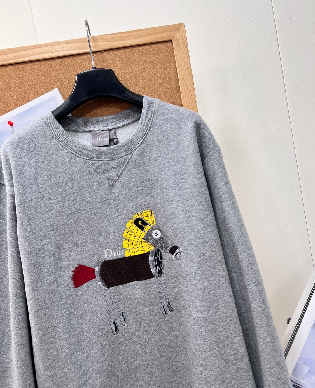 dior horse embroidered sweatshirt