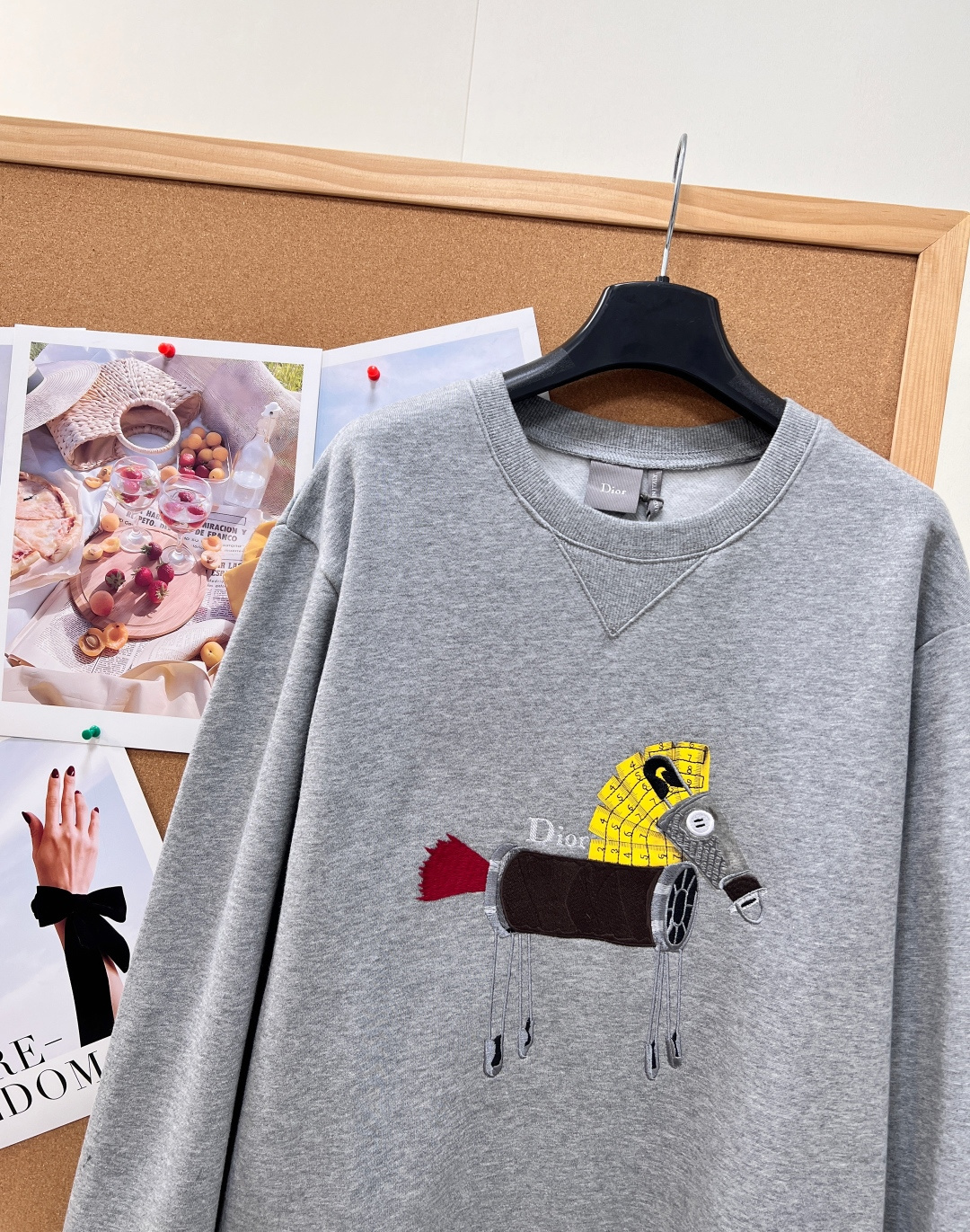 dior horse embroidered sweatshirt