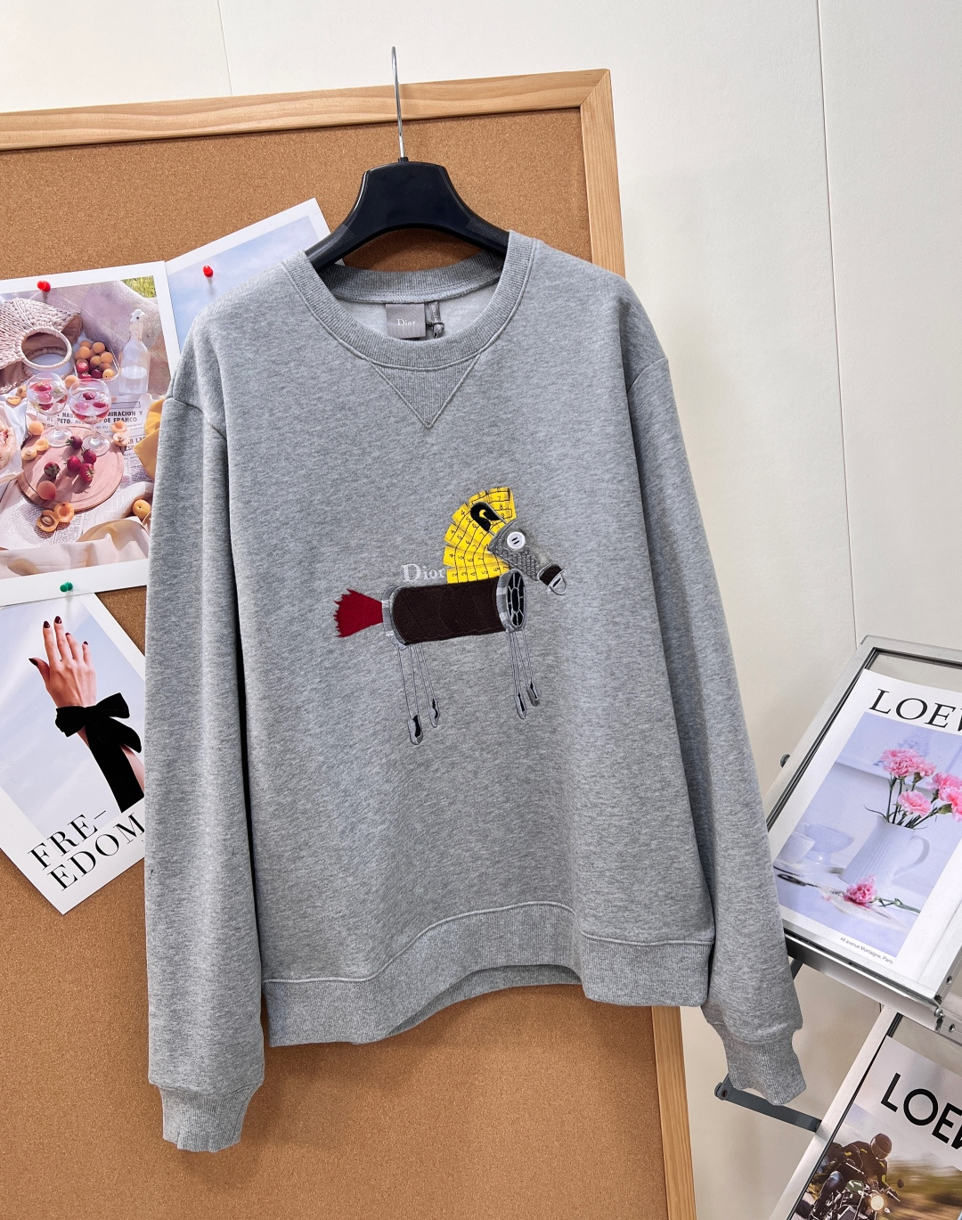 dior horse embroidered sweatshirt