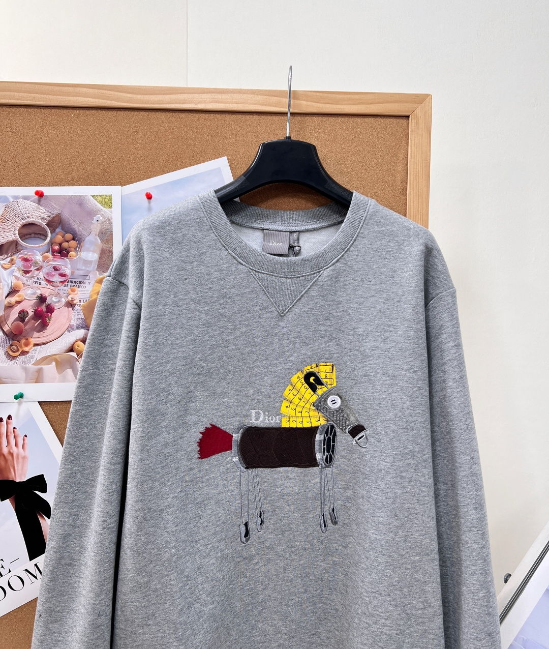 dior horse embroidered sweatshirt
