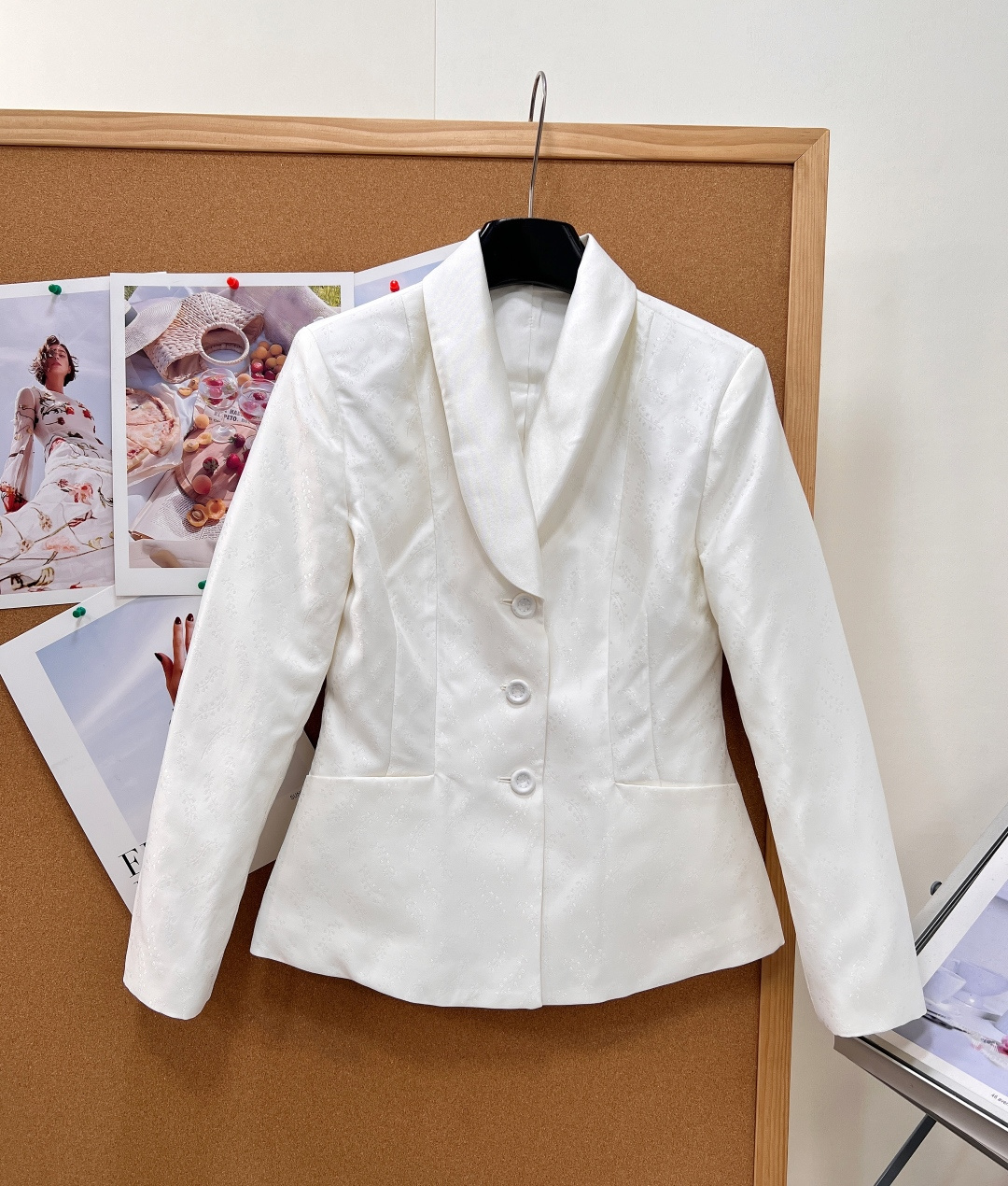 Dior White Shawl Collar Blazer