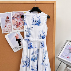 🆕DIOR春夏花园世界系列青花瓷花鸟无袖连衣裙,白富美春夏战袍✨花园世界系列连衣裙,东方美学直接拉满🩵 经典蓝白青花瓷色 🆕DIOR春夏花园世界系列青花瓷花鸟无袖连衣裙,白富美春夏战袍✨花园世界系列连衣裙,东方美学直接拉满🩵 经典蓝白青花瓷色