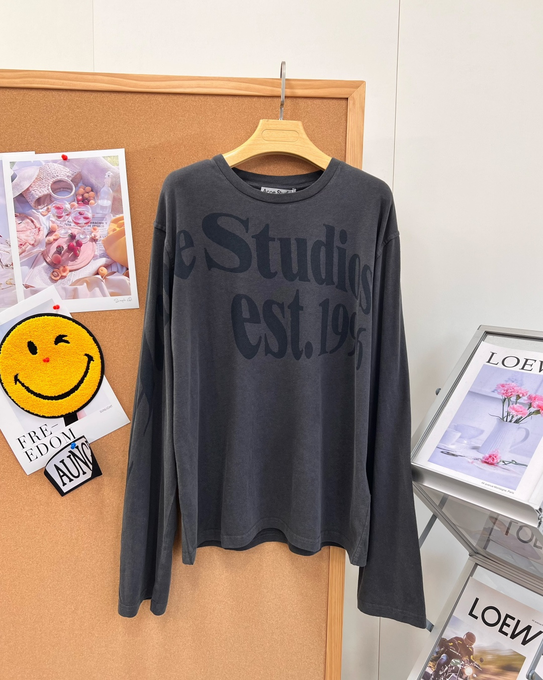 🆕Acne Studios 1996水洗字母印花长袖T恤，北欧松弛感本命打底🍂复古做旧水洗真的太有味道了！ 重磅水洗棉经