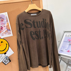 🆕Acne Studios 1996水洗字母印花长袖T恤,北欧松弛感本命打底🍂复古做旧水洗真的太有味道了! 重磅水洗棉经 🆕Acne Studios 1996水洗字母印花长袖T恤,北欧松弛感本命打底🍂复古做旧水洗真的太有味道了! 重磅水洗棉经